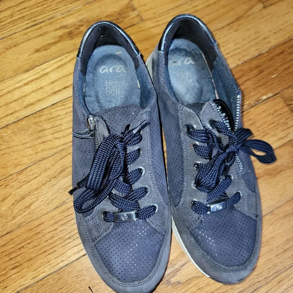 Sneakers Oleanna blue 42 EU Womans 9 US Comfy High Soft Blue Suede